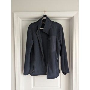 Free Country Dire Wolf Grid Fleece Jacket Mens SMALL Dark Navy Outdoor Hiking